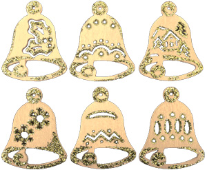 Clochettes dorées comme décoration pour creche de noel