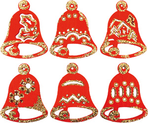 Clochettes rouges, décoration pour creche de noel